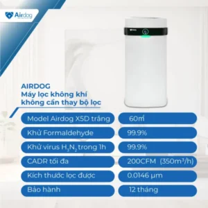 Máy lọc không khí AIRDOG X5D trắng