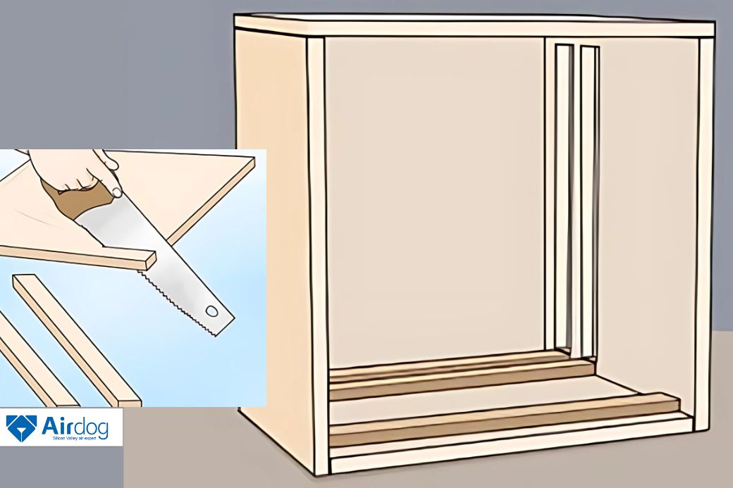 Gắn thanh gỗ tạo ngăn lọc